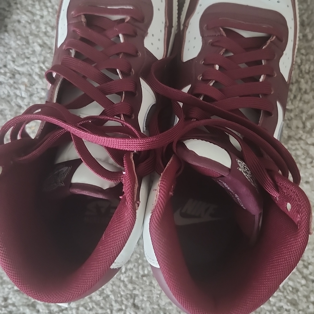Nike Burgundy and White Athletic Shoes